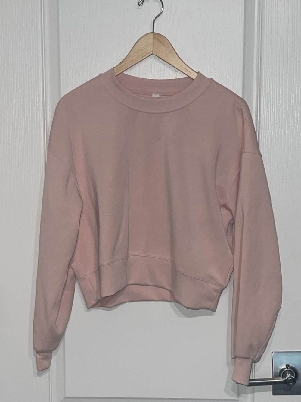Lululemon Softstreme Perfectly Oversized Cropped Crew Twilight Rose Sz 6 Medium - Picture 2 of 8
